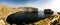 Panorama view to Dwejra bay and Fungus rock, Gozo, Malta