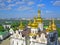 Panorama view to Kiev Pechersk Lavra. UNESCO world heritage. Christian monastery