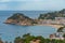 Panorama view of Tossa de Mar town in Spain