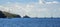 A panorama view towards boats moored of Pelican Island Island of the main island of Tortola