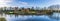 A panorama view towards castle ruins at Kirby Muxloe, UK