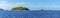A panorama view towards Pelican island and the Indian Islets of the main island of Tortola