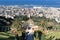 Panorama view towards the Shrine of the Bab from upper Terraces of Bahai gardens in Haifa, Israel