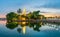 Panorama view of Tran Quoc pagoda, the oldest temple in Hanoi, Vietnam