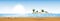 Panorama view Tropical seascape of blue ocean and coconut palm tree on island, ,Panoramic Sea beach and sand with blue sky,Vector