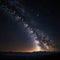 Panorama view universe space shot of milky way galaxy with stars on a night sky background. made with Generative AI