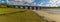 A panorama view of the viaduct at Hendy, Wales along the river Loughor at Pontarddulais
