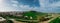 Panorama view from the Victoria citadel on the island of Gozo, Malta on a sunny day with blue skies. A lot of green hills and