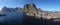 Panorama view of village Reine, Norway