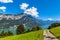 Panorama view Walensee lake and the Alps