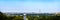 Panorama view of Washington DC skyline on a clear sky day seen from Arlington cemetery.