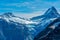 Panorama view of Wetterhorn mountain in Switzerland