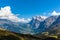 Panorama  view of Wetterhorn , Schreckhorn and Grindelwald