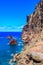 Panorama view of the wild coast and cliffs at Ponta de Sao Lourenco, Madeira island, Portugal