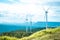 Panorama view of Wind power windmill generators farm of Electricity Generating Authority of Thailand at Khao Yai Tien Nakhon