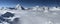 panorama view Zermatt Matterhorn gornergrat emerging from sea of clouds fog perfect sky