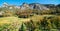 Panorama vineyard and mountain landscape in the Swiss Alps in autumn in fall colors