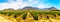 Panorama of Vineyards and surrounding mountains in spring in the Boland Wine Region of the Western Cape