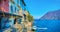 Panorama of vintage housing in Gandria on Lake Lugano, Switzerland