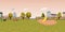 Panorama virtual reaility background of children playground in autumn