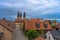 Panorama of Visby town. From medieval city walls. Gotland.