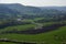 Panorama vision road meadow and forest