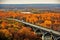 Panorama of Vladimir town, Russia. Autumn nature.