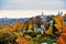 Panorama of Vladimir town, Russia. Autumn nature.