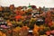 Panorama of Vladimir town, Russia. Autumn nature.