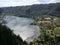 Panorama  of the volcanic lake of Nemi in Italy.