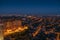 Panorama of Voronezh after sunset, aerial view from rooftop