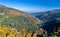 Panorama of the Vosges Mountains in autumn. Alsace, France