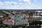 Panorama of Vyborg and boardwalk from the lookout tower in the Vyborg castle
