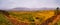 Panorama of Wachau valley. Colorful autumn in vine yards