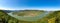 Panorama of Wachau valley with Danube river and vineyards. Lower Austria