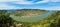 Panorama of Wachau valley with Danube river and vineyards. Lower Austria