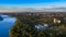 Panorama of Warsaw from above.