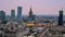 Panorama of Warsaw at dawn