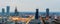 Panorama of Warsaw at dawn