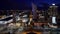 Panorama of Warsaw downtown during the night