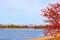 Panorama Washington DC near the Tidal Basin in autumn.