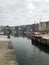 Panorama of waterfront with beautiful medieval old houses in Honfleur, Normandy, Normandie, France