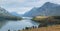 Panorama of Waterton Lakes National Park in Alberta, Canada