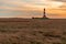 Panorama of the Westerheversand Lighthouse at Westerhever in Nordfriesland in the German state of Schleswig-Holstein