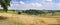 Panorama of wheat field in the heels