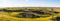 Panorama of the wide open prairie and grasslands in the American Midwest of North Dakota.  This is in the Upper Souris National