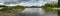 Panorama of a wild river in the circumpolar Urals