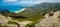 Panorama of Wilsons prom with the shadows of clouds on the ground