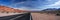 Panorama of a winding road, Nevada