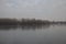 Panorama of the winter Dnieper river in Kiev, Ukraine
